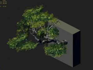fairy mountains - cliff - tree 02 3D Model