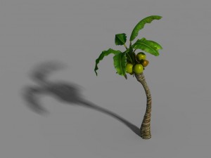 empty mulberry - coconut tree bend 02 3D Model