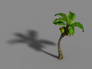 empty mulberry - coconut tree bend 02 3D 模型