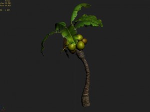 empty mulberry - coconut tree bend 02 3D 模型