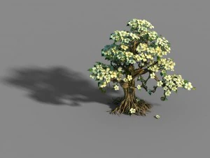 兰若寺-植物-白树01 3D 模型