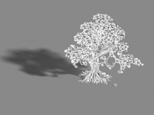 lanruo temple - plants - white tree 01 3D Model