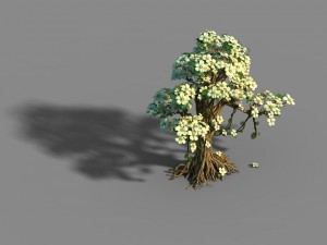 lanruo temple - plants - white tree 01 3D Model