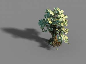 lanruo temple - plants - white tree 01 3D Model