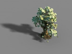 lanruo temple - plants - white tree 01 3D Model