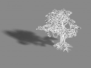 lanruo temple - plants - white tree 01 3D Model