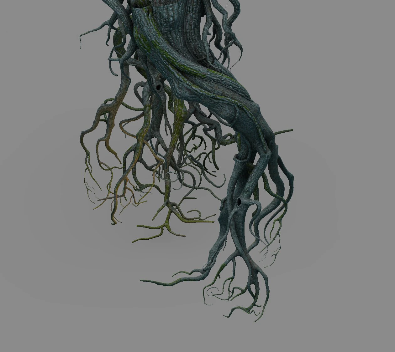 mountain plants - big tree roots 3D Model .c4d .max .obj .3ds .fbx .stl .blend