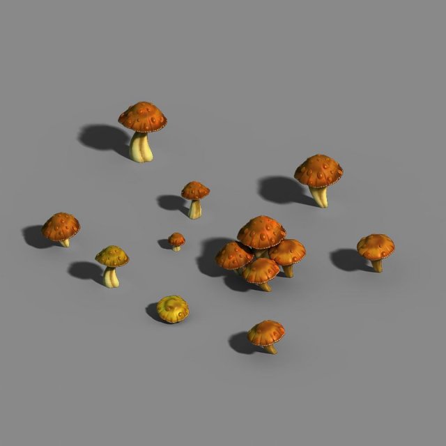 one hundred thousand mountains - mushrooms 01 3D 모델 .c4d .max .obj .3ds .fbx .stl .blend 