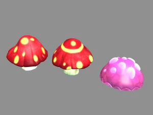 y&uuml;z bin dağ - mantarlar 01 3D Model