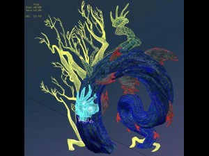 crystal marsh - strange tree 01 3D Model