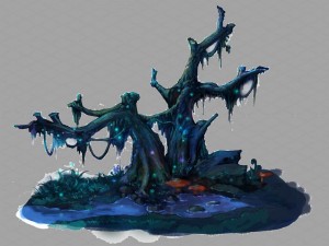 crystal marsh - river side trees 01 Model 3D