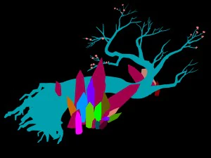 crystal marsh - luminous tree 01 3D Model