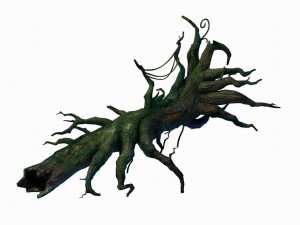 crystal marsh - moss covered tree trunk 3D Model