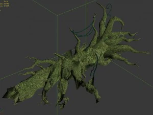 crystal marsh - moss covered tree trunk 3D Model