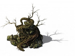 explore the mountains - ancient trees and rocks 01 Model 3D
