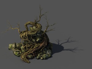 explore the mountains - ancient trees and rocks 01 Model 3D