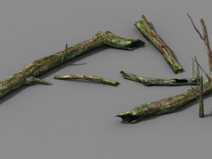 mountains - dead wood - green algae - broken 01 Modèle 3D