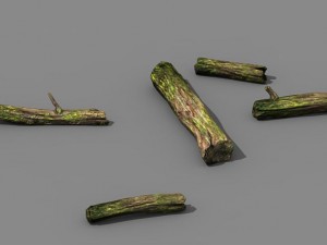mountains - dead wood - green algae - broken 02 Model 3D