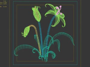 tian yin temple - flowers 01 3D Model