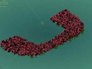 &Aacute;rea de guerreros vampiros - jard&iacute;n de flores 01 Modelo 3D