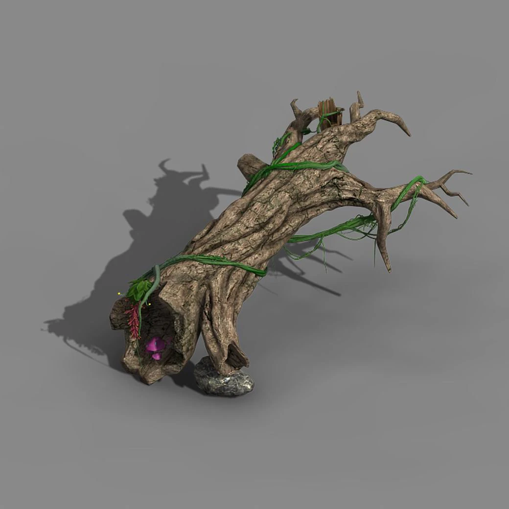 koike town - lanruo temple - horizontal dead wood 3D Model .c4d .max .obj .3ds .fbx .stl .blend