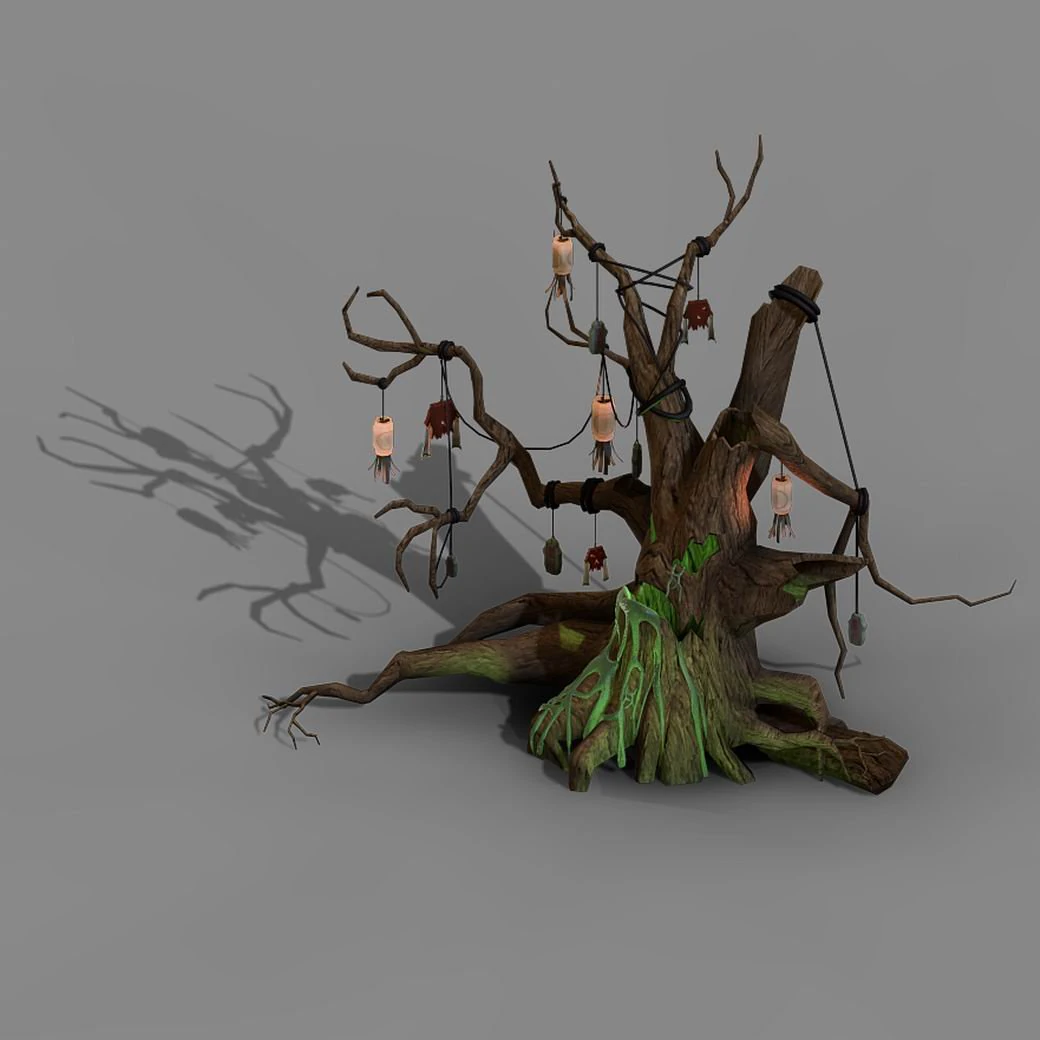 koike town - lanruo temple - dead trees 3D Model .c4d .max .obj .3ds .fbx .stl .blend 