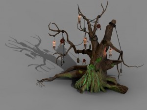 koike town - lanruo temple - dead trees 3D Model