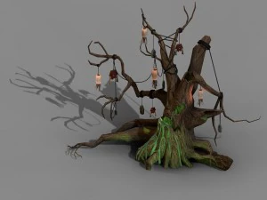 місто койке - храм ланруо - мертві дерева 3D Модель