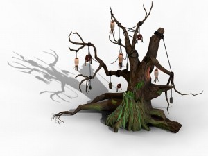 koike town - lanruo temple - dead trees Modello 3D