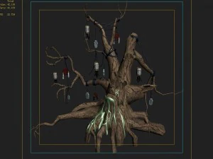 koike town - lanruo temple - dead trees 3D Model