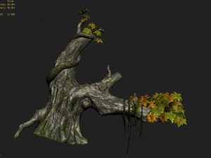 small bamboo peak - dry tree head 01 3D Модель