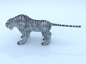 low poly 3d monster - white spotted tiger 3D Model