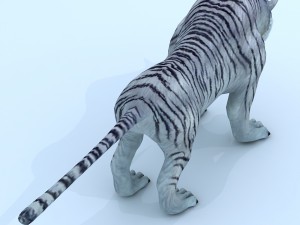 low poly 3d monster - white spotted tiger 3D Model