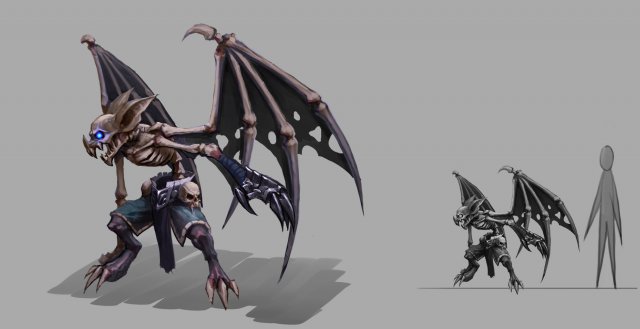 low poly 3d monster - bone bat 3D Модель .c4d .max .obj .3ds .fbx .stl .blend