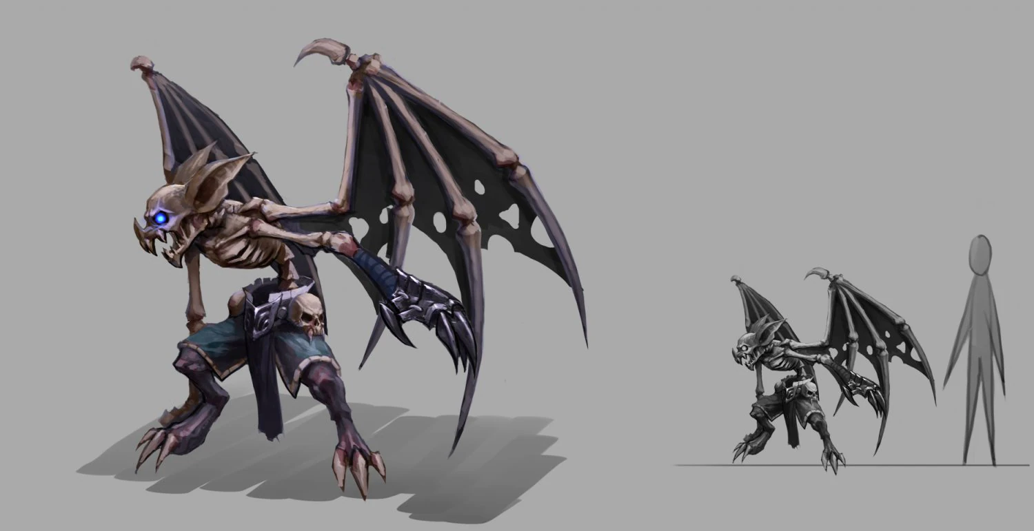 low poly 3d monster - bone bat 3D Model .c4d .max .obj .3ds .fbx .stl .blend 