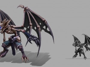 low poly 3d monster - bone bat 3D Model