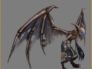 low poly 3d monster - bone bat 3D Модель