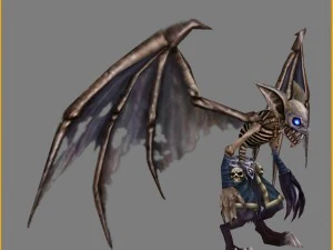 low poly 3d monster - bone bat 3D Model