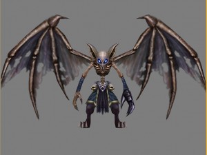 low poly 3d monster - bone bat 3D Модель