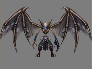 low poly 3d monster - bone bat 3D Model