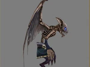 low poly 3d monster - bone bat 3D Model
