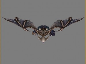 low poly 3d monster - bone bat 3D Модель