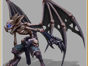 low poly 3d monster - bone bat 3D Модель