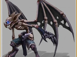 low poly 3d monster - bone bat 3D Model
