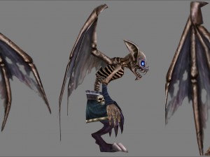 low poly 3d monster - bone bat 3D Модель