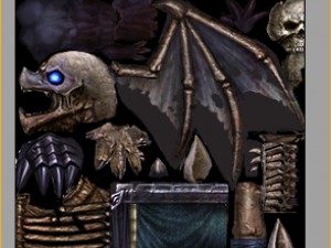 low poly 3d monster - bone bat 3D Модель