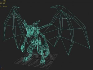 low poly 3d monster - bone bat 3D Модель