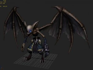 low poly 3d monster - bone bat 3D Model