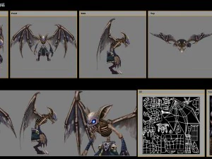 low poly 3d monster - bone bat 3D Model