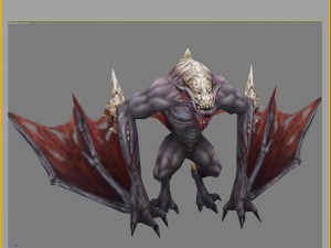 low poly 3d monster - bone bat 02 3D Model